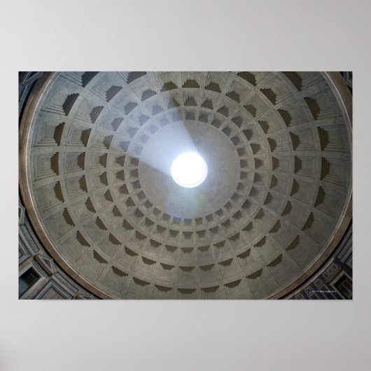 Blick von innen auf das Pantheon bis zur Kuppel Poster (Vorne)