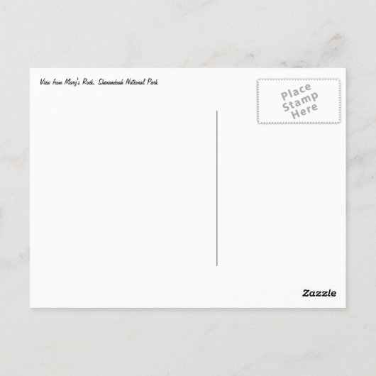 Blick von Marias Felsen Postkarte (Rückseite)
