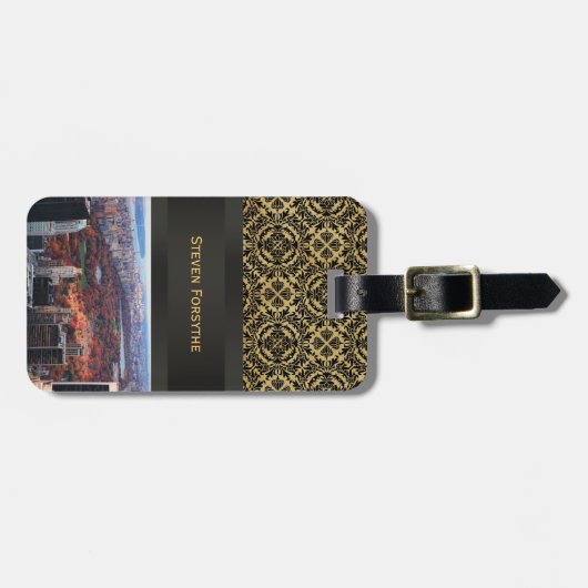 Blick von oben: Herbst im Zentralpark 01 Gepäckanhänger (Vorderseite horizontal)