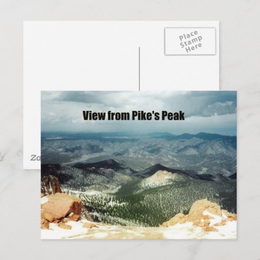 Blick von Pike's Peak Postkarte (Vorne/Hinten)