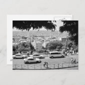 Blick von Sacre Coeur. Schwarz und Weiß. Postkarte (Vorne/Hinten)