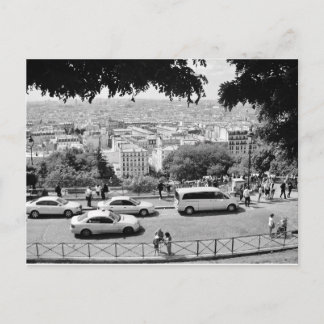 Blick von Sacre Coeur. Schwarz und Weiß. Postkarte