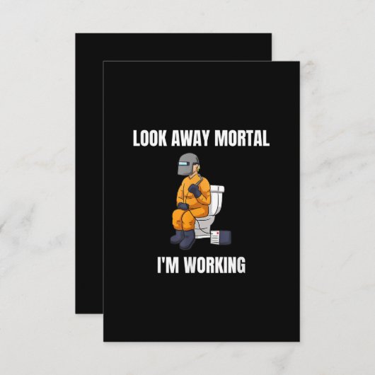 Blick weg Mortal im Working Welder Dankeskarte (Vorne/Hinten)