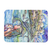 Blick zurück Fantasy Mermaid Art Magnet (Horizontal)