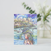 Blick zurück Fantasy Mermaid Art Postkarte (Stehend Vorderseite)