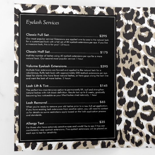 Blicke mit Leopard Print Price List Broschüre (Innen Erste Seite)