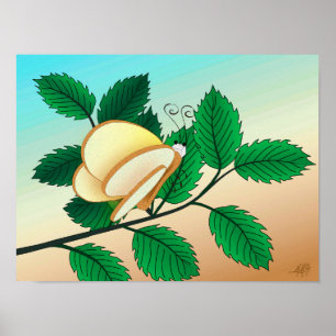 Blickende Glasinsekten - Brot und Schmetterling Poster