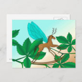 Blickende Glasinsekten - Rockingpferd Postkarte (Vorne/Hinten)