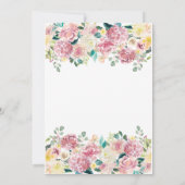 Blickende Liebe | Wasserfarbenrosa Blumenzehen Einladung (Rückseite)