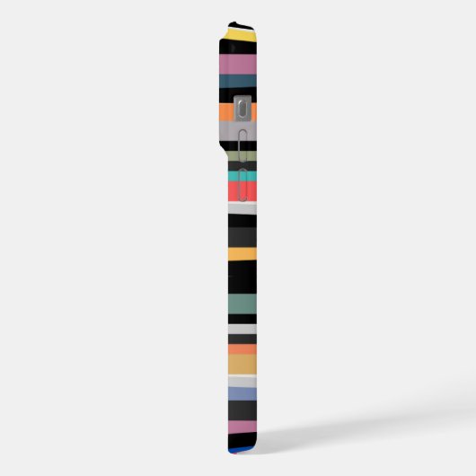 Blickfang mit hellen und fröhlichen Streifen-Desig iPhone Hülle (Linke Seite)