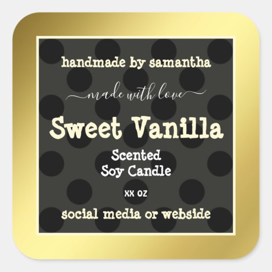 Blickfang Produktverpackungsmarken Gold-Rahmen Quadratischer Aufkleber (Vorderseite)