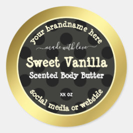 Blickfang Produktverpackungsmarken Gold-Rahmen Runder Aufkleber