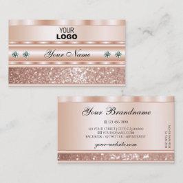 Blickfang Rose Goldener Glitzer mit Logo Visitenkarte