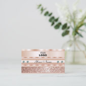 Blickfang Rose Goldener Glitzer mit Logo Visitenkarte (Stehend Vorderseite)