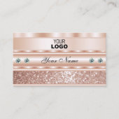 Blickfang Rose Goldener Glitzer mit Logo Visitenkarte (Vorderseite)