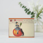 Blickglas (Vintage Halloweenkarte) Postkarte (Stehend Vorderseite)