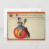 Blickglas (Vintage Halloweenkarte) Postkarte (Vorne/Hinten)