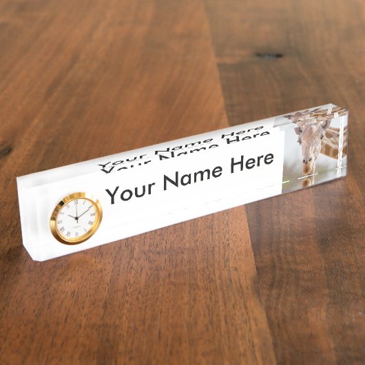 Blickkontakt mit Giraffe Namensplakette (Seite)