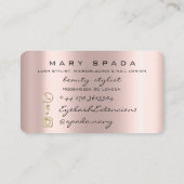 Blickreihen Lashes Silver Rose Spark Social Visitenkarte (Rückseite)