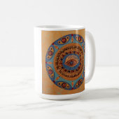 Blicks-Mandala: Einzigartige Malerei Kaffeetasse (VorderseiteRechts)