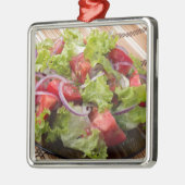 Blickwinkel auf einem Fragment des vegetarischen Silbernes Ornament (Links)