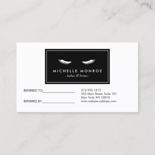 Blickwinkel mit Leopard Print Salon-Referenz Empfehlungskarte (Rückseite)