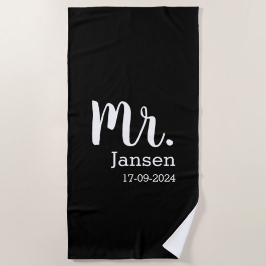 Blijvend huwelijkscadeau mannen strandtuch (Vorderseite)