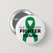 Blile Duct Cancer Ribbon White Button (Vorne & Hinten)