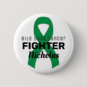 Blile Duct Cancer Ribbon White Button