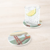 Blimp Airship Sandstein Untersetzer (Seite)