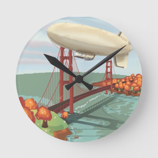 Blimp Luftschiff Runde Wanduhr (Vorderseite)