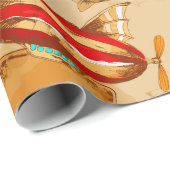 Blimp/Vintages Flugzeug Geschenkpapier (Rolleneckpunkt)