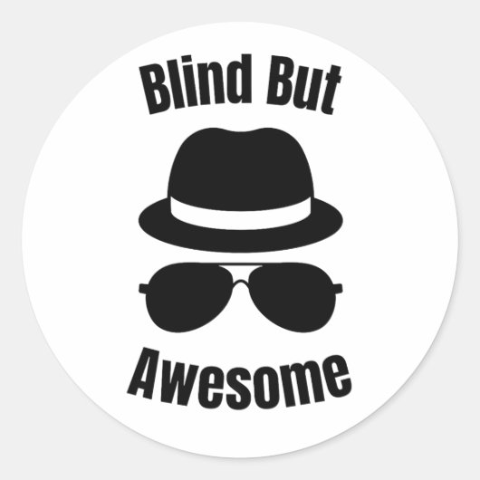 Blind But Awesome - blind pinback Runder Aufkleber (Vorderseite)