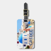 Blind machende weiße Gebäude in Griechenland Gepäckanhänger (Vorderseite vertikal)