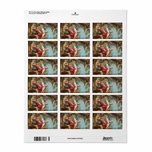 Blind-Mans Buff von Jean-Honore Fragonard Adressaufkleber (Vorne)