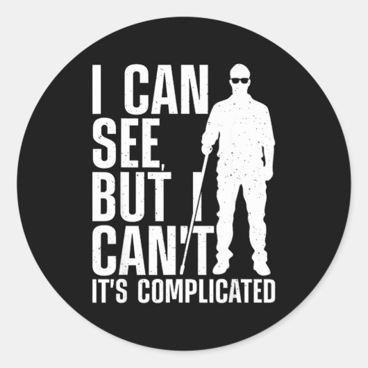 Blind Person Art For Men Women Blind People Sight Runder Aufkleber (Vorderseite)