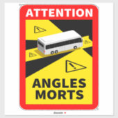 Blind Spot Angles Morts - Busaufkleber Aufkleber (Blatt)