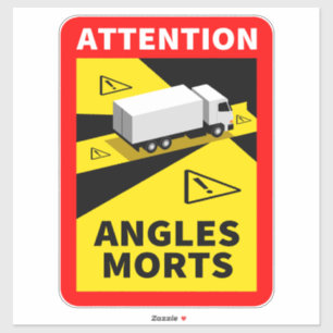Blind Spot Angles Morts Truck Sticker