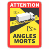 Blind Spot Angles Morts Truck Sticker (Vorderseite)