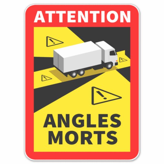 Blind Spot Angles Morts Truck Sticker (Vorderseite)