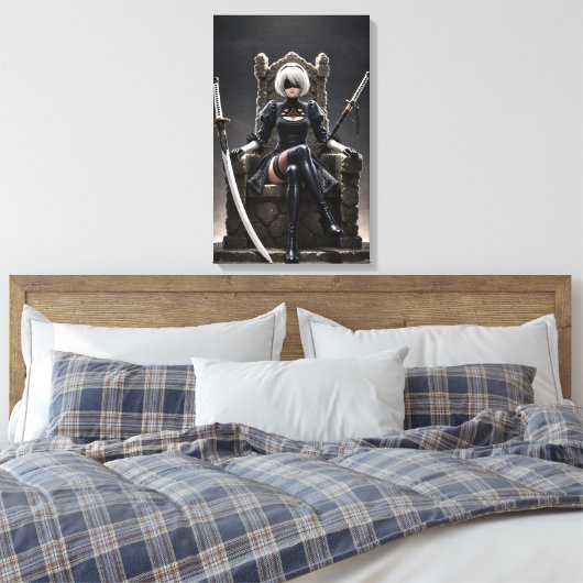 Blind Throne - Dunkle Fantasie Gotische Krieger-Le Leinwanddruck (Insitu (Schlafzimmer))