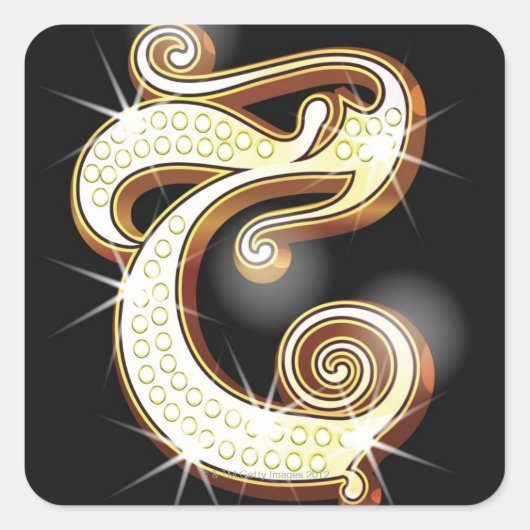 Blindalphabet C Quadratischer Aufkleber (Vorderseite)