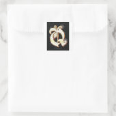 Blindalphabet Q Quadratischer Aufkleber (Tasche)