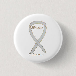 Blindbewusstsein Weißer Band Kunsthandwerk Button