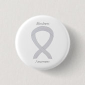 Blindbewusstsein Weißes Band Button (Vorderseite)