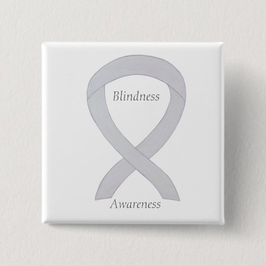Blindbewusstsein Weißes Band-Button Button (Vorderseite)