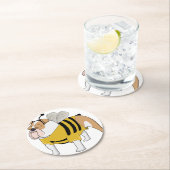 Blindbiene Runder Pappuntersetzer (Vor Ort)