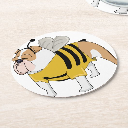 Blindbiene Runder Pappuntersetzer (Angewinkelt)