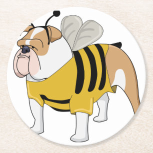 Blindbiene Runder Pappuntersetzer