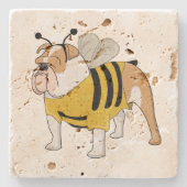 Blindbiene Steinuntersetzer (Vorderseite)